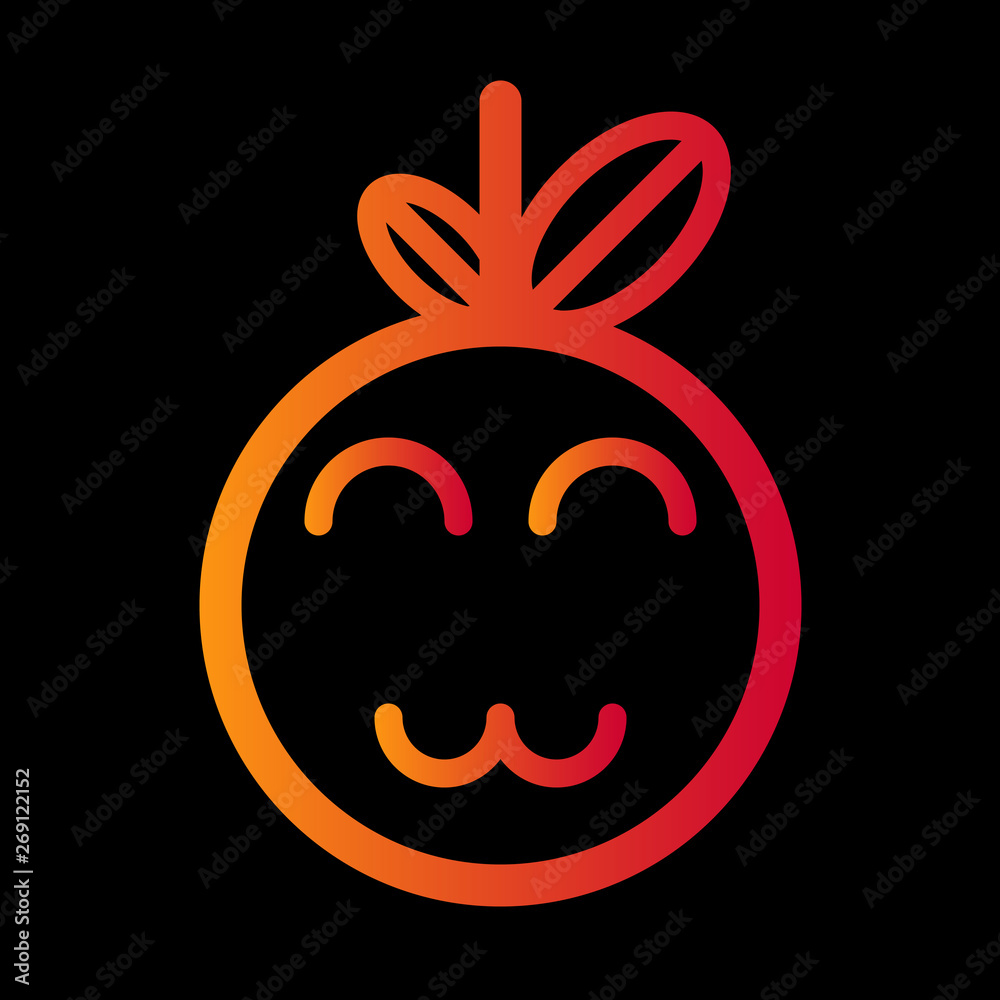 Gradient emoticon icon line vector Gradient emoticon icon line vector