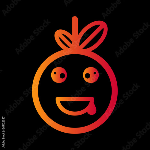 Gradient emoticon icon line vector