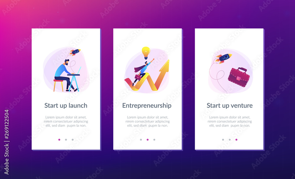 Businessman working and flying like superhero with briefcase. Start up launch, start up venture and entrepreneurship concept on white background. Mobile UI UX GUI template, app interface wireframe Businessman working and flying like superhero with briefcase. Start up launch, start up venture and entrepreneurship concept on white background. Mobile UI UX GUI template, app interface wireframe