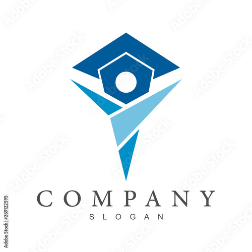 simple flat logo design for education,university,graduate,college,campus,and school