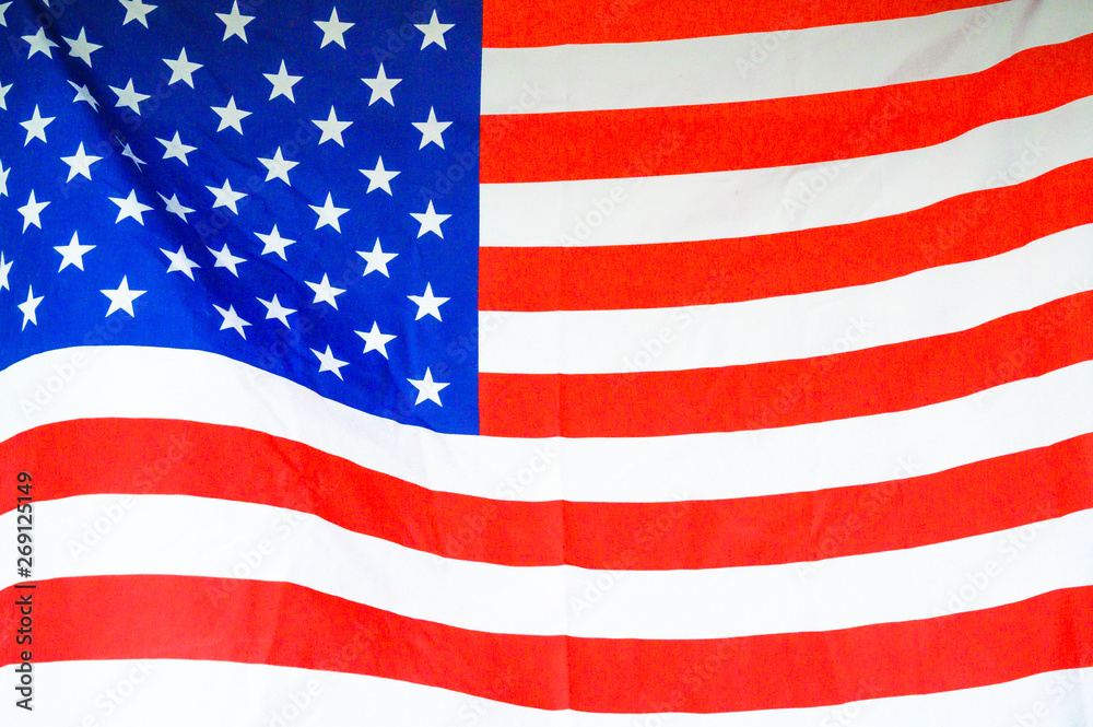 Fototapeta premium America flag waving with the wind for memorial day.