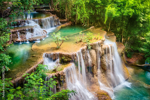 Fototapeta Naklejka Na Ścianę i Meble -  Beautiful waterfall Huai Mae Khamin, Thailand