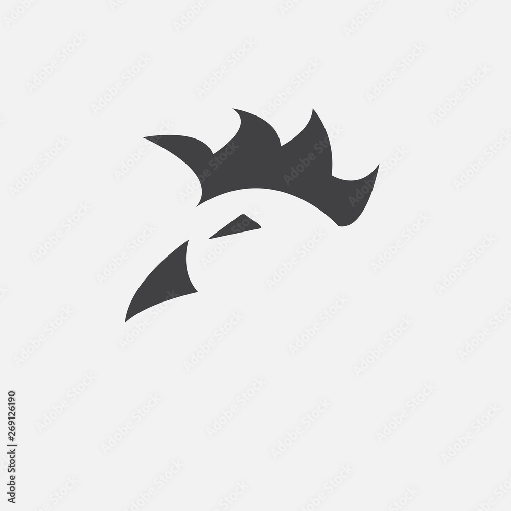 Fototapeta premium angry rooster logo simple