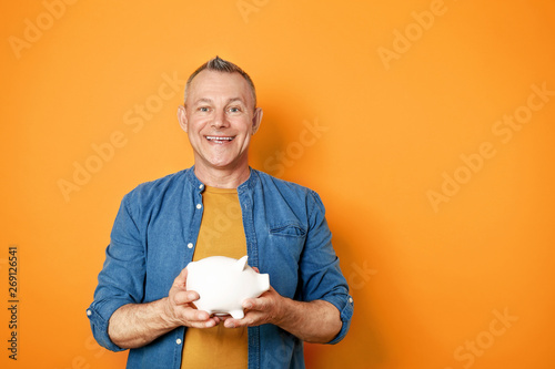 Handsome middle-aged man wi...