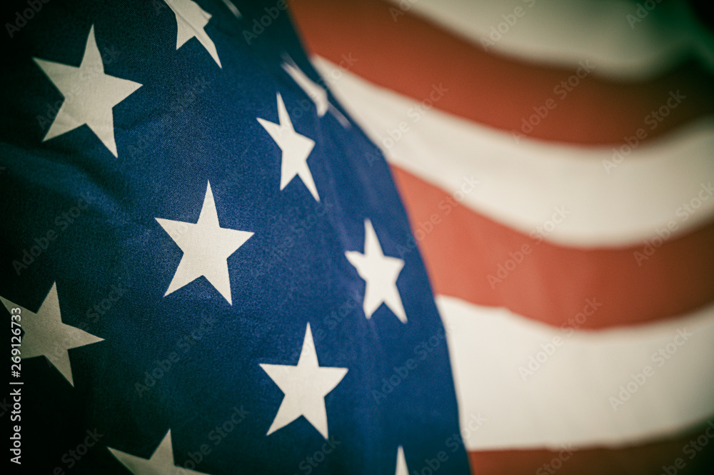 Fototapeta premium America flag waving with the wind for memorial day.