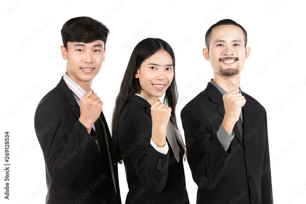 Group of asian business people isolated on white . Group of asian business people isolated on white .