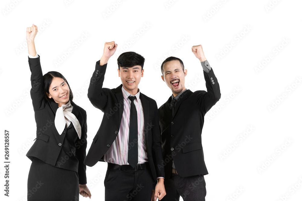 Group of asian business people isolated on white . Group of asian business people isolated on white .