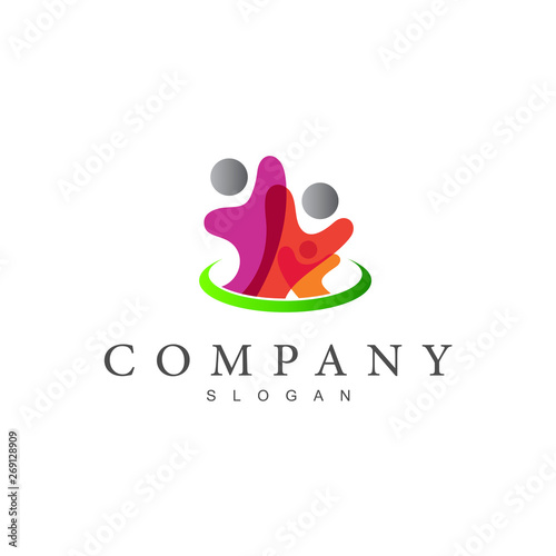 human logo, social logo, symbol of social gatherings + family icon