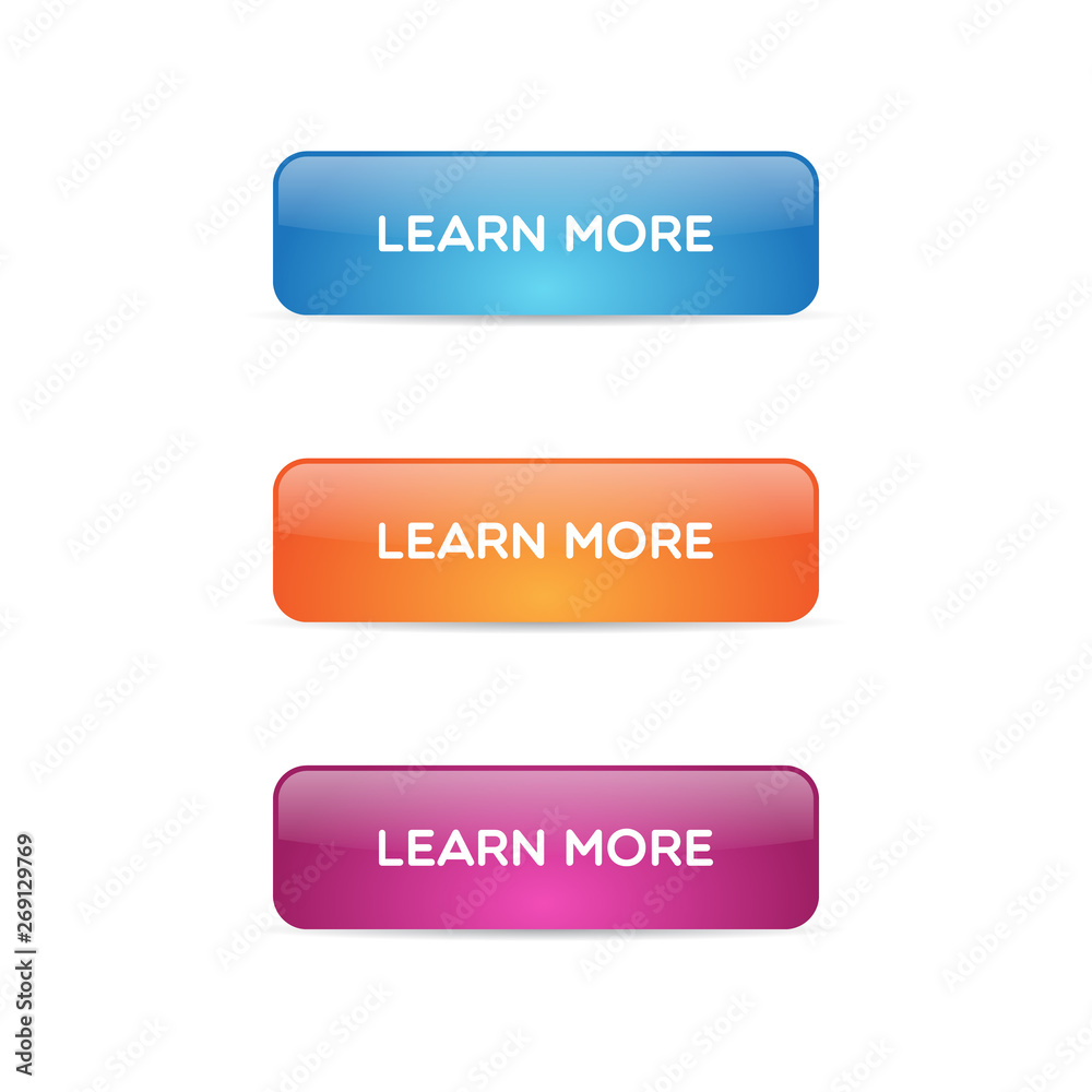 Vector Glossy Learn More Button Vector Glossy Learn More Button