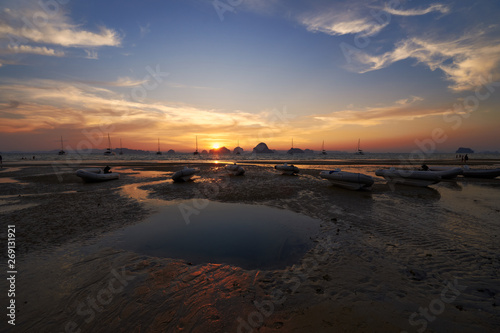 A sunset view from Tubkaak Beach, Krabi, Thailand.