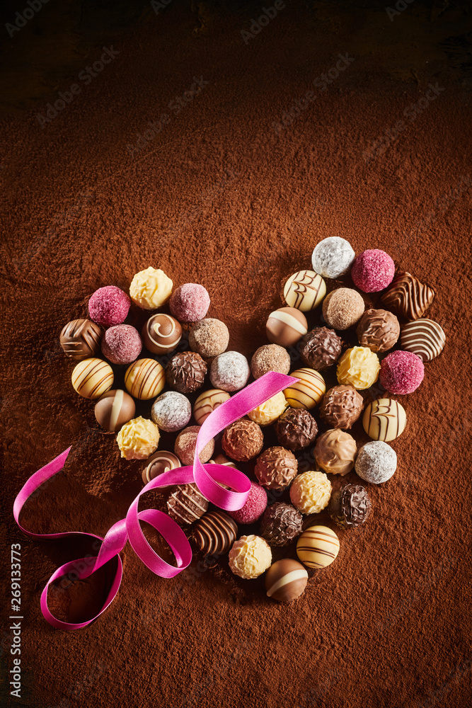 Fototapeta premium Gourmet selection of hand made chocolates