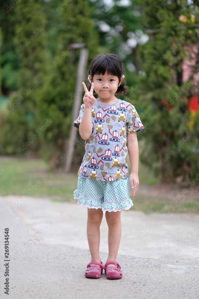 portrait asian children, kid enjoy and happy, little girl portrait asian children, kid enjoy and happy, little girl