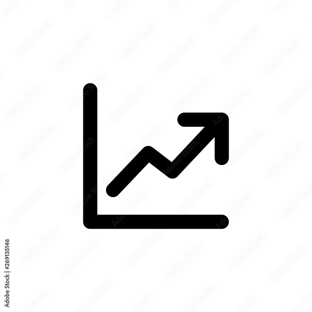 Line chart graph vector icon Line chart graph vector icon