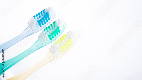 Closeup of toothbrush on a sink white