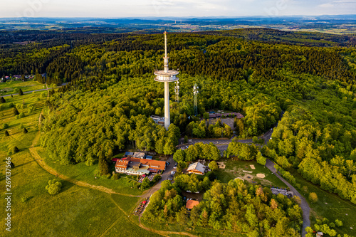 Vogelsberg - Der Hoherodskopf in Hessen aus der Luft photo