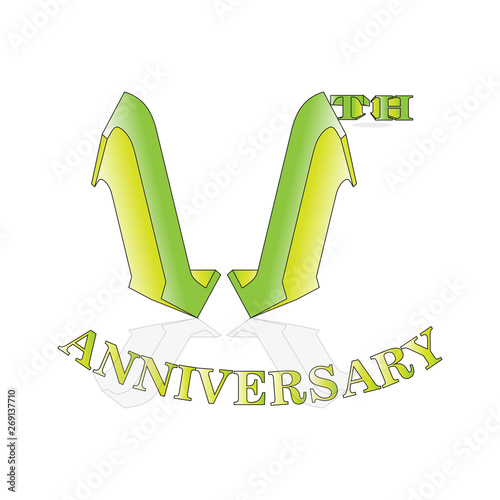 11 year anniversary celebration logotype. 11 th anniversary logo golden colored isolated, vector design for greeting card and invitation card