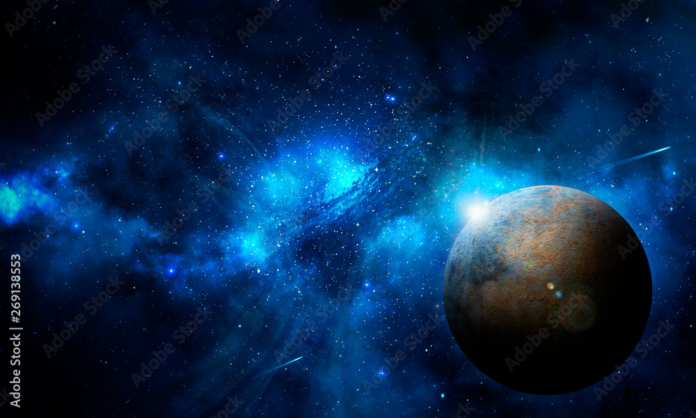 Obraz premium abstract space background and planet