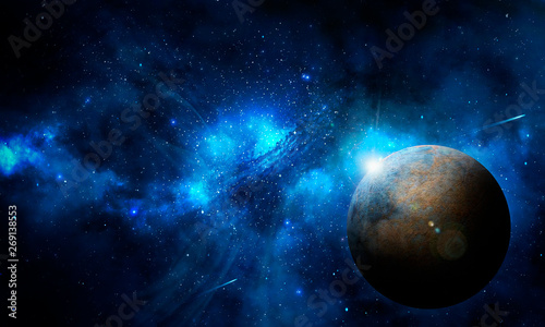 abstract space background and planet