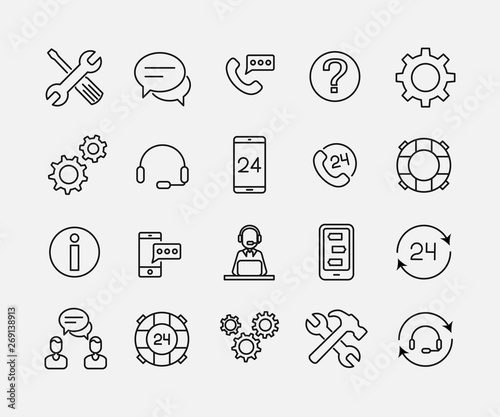 Support service related vector icon set