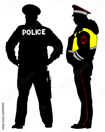 People of special police force on white background