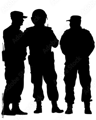 People of special police force on white background