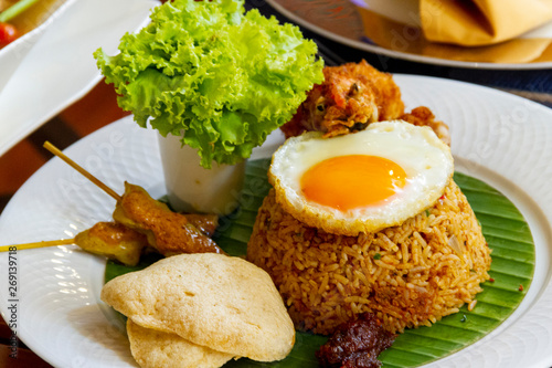 fried rice  with fried chicken - Thai halal food