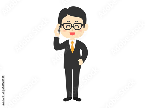 電話する人