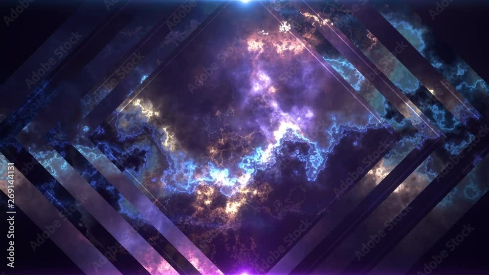 Cool Abstract Mirror Framed Geometric Fractal Looping Background