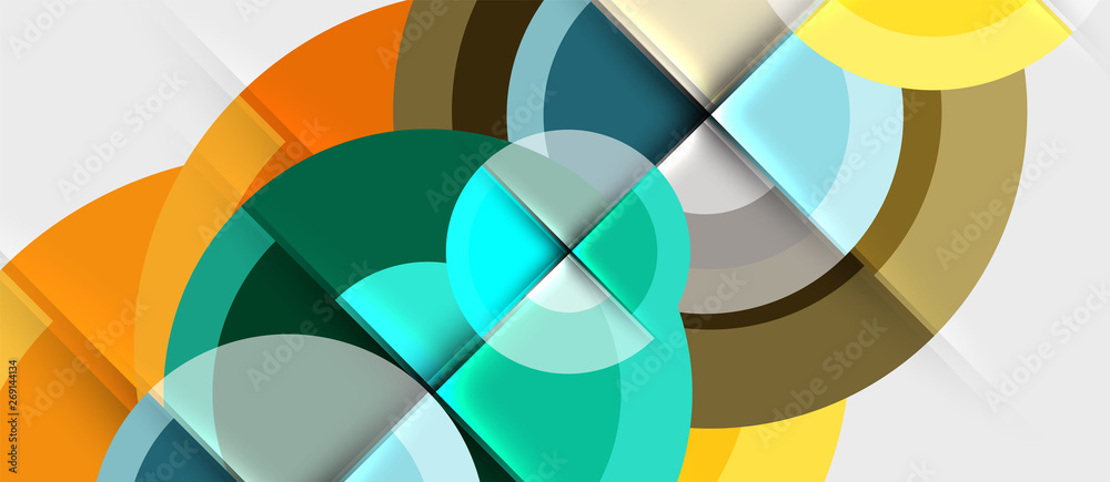 Fototapeta premium Geometric design abstract background - circles