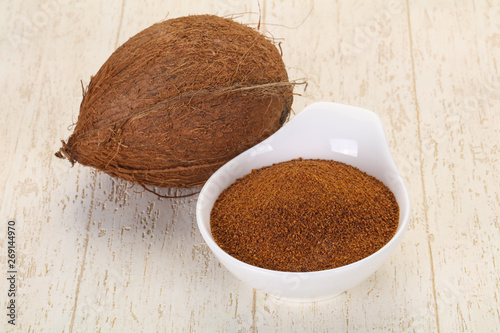 Coconut brown sugar in the bowl