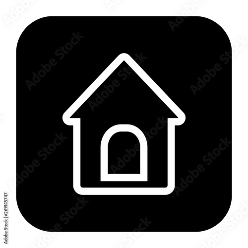 Doghouse icon in square. Vector illustration style is a flat iconic doghouse symbol.