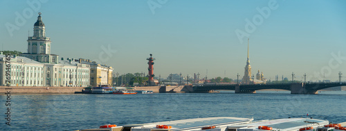 River Big Neva, Palace Bridge. St. Petersburg, Russia