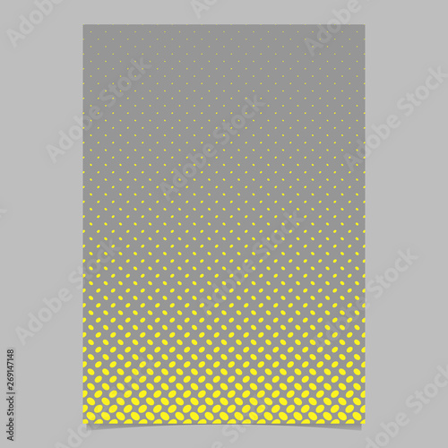 Retro halftone ellipse pattern flyer template - vector brochure background graphic design with diagonal elliptical dots