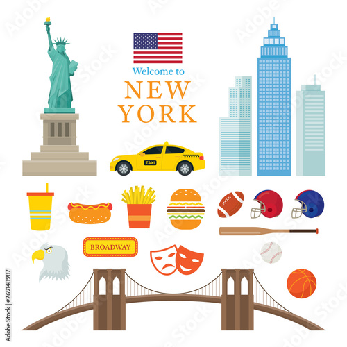 New York Landmarks Objects, Travel and Tourist Attraction