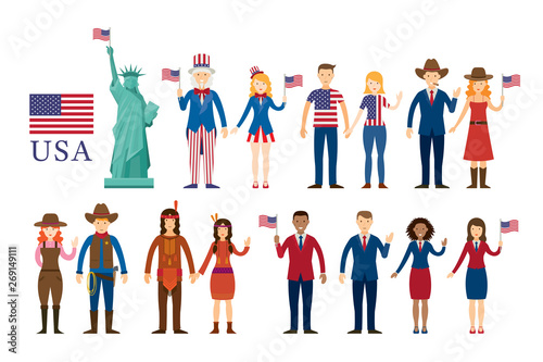 Various of Americans People, Statue of Liberty