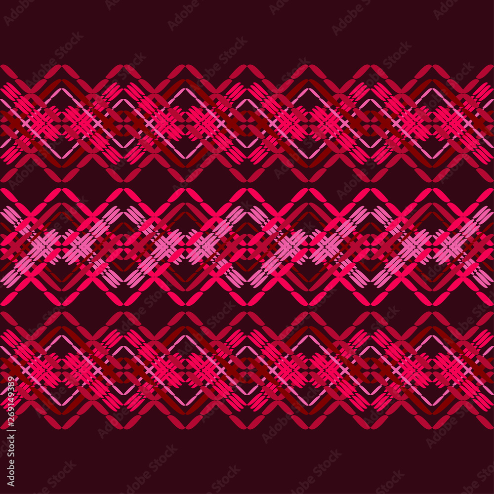 Ethnic boho seamless pattern. Zigzag. Embroidery on fabric. Patchwork texture. Weaving. Traditional ornament. Tribal pattern. Folk motif. Can be used for wallpaper, textile, wrapping, web. Ethnic boho seamless pattern. Zigzag. Embroidery on fabric. Patchwork texture. Weaving. Traditional ornament. Tribal pattern. Folk motif. Can be used for wallpaper, textile, wrapping, web.