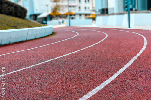 Red running track sports texture surface