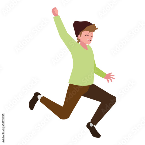 happy young man celebrating character