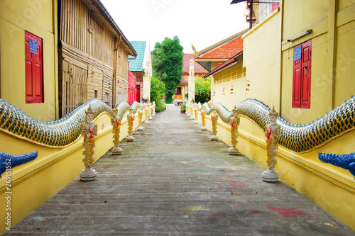 Walkwalk in the Saen Fang Temple at Chiangmai, Thailand. Beautiful buddhist temple. photo