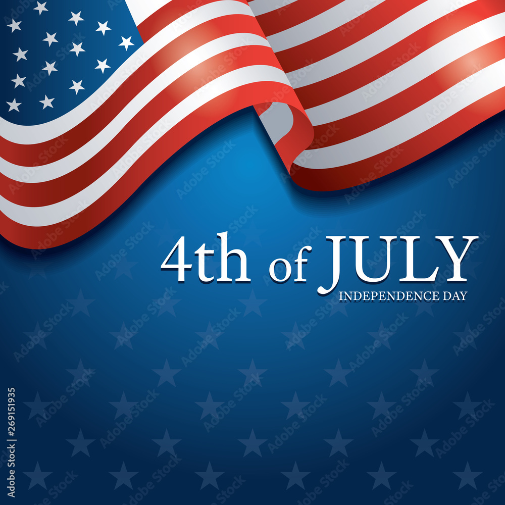 Naklejka premium Flag of United States Of America 4th July Background