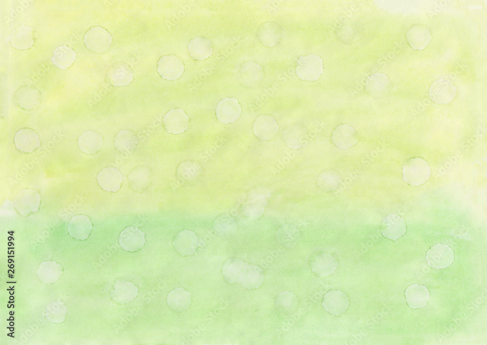 Obraz premium texture pattern transition yellow to green white watercolor drops