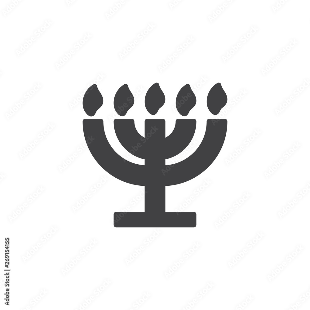 Big Menorah vector icon. filled flat sign for mobile concept and web design. Happy Hanukkah candle glyph icon. Symbol, logo illustration. Vector graphics Big Menorah vector icon. filled flat sign for mobile concept and web design. Happy Hanukkah candle glyph icon. Symbol, logo illustration. Vector graphics
