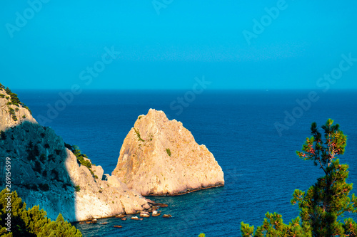 Crimea scenery with rock in the sea. Simeis photo