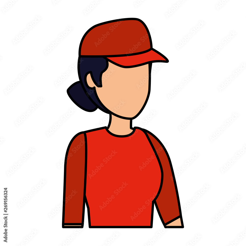 female delivery worker avatar character