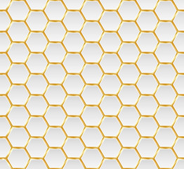 Crédence de cuisine Hexagone patrons Nid abeille doré cellules hexagonales  © boxerx