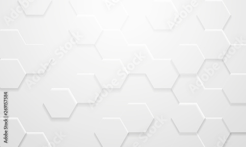 Mordern White Hexagon Background in 3D