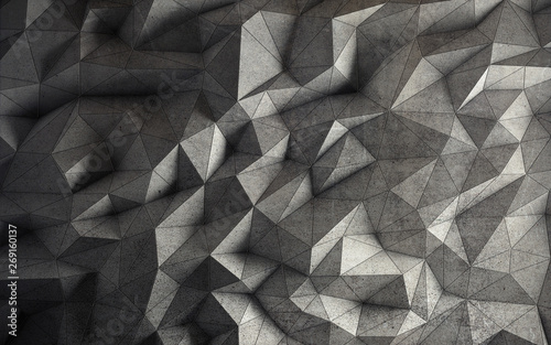 Fototapeta Naklejka Na Ścianę i Meble -  Abstract faceted geometric concrete background. 3d rendering