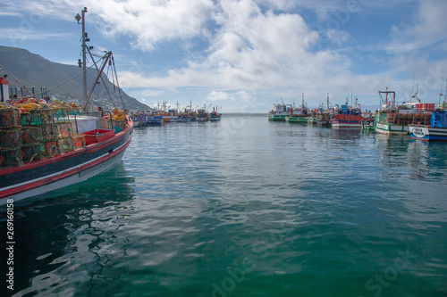 Fishing boats in Kalk Bay Harbour, Western Cape Peninsular, South Africa