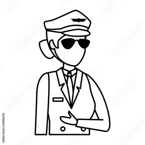 female aviation pilot avatar character
