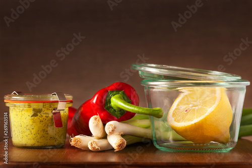 Nostalgia still of food on a wooden table